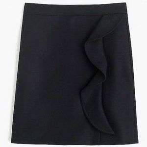 JCrew black ruffle mini skirt, brand new